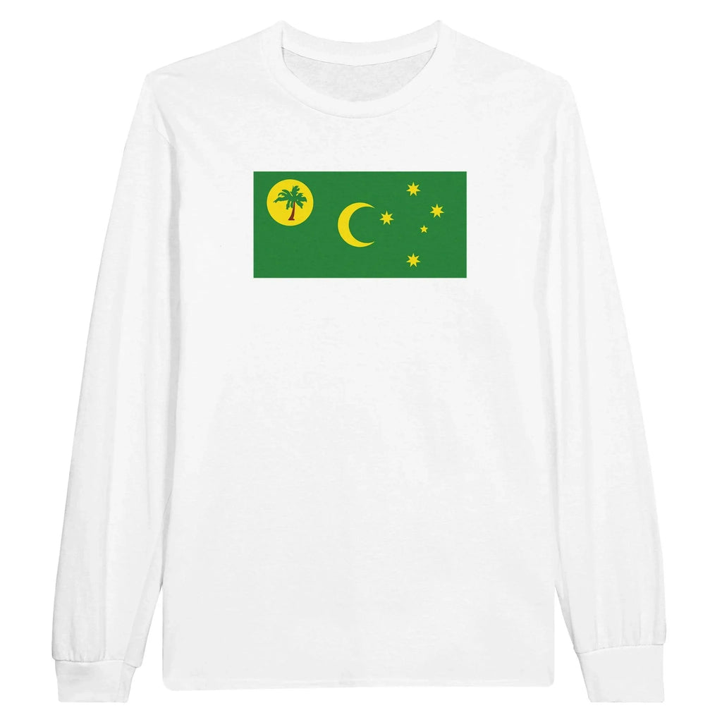 T-Shirt À Manches Longues – Drapeau Îles Cocos – Imprimé – Coton Mélangé