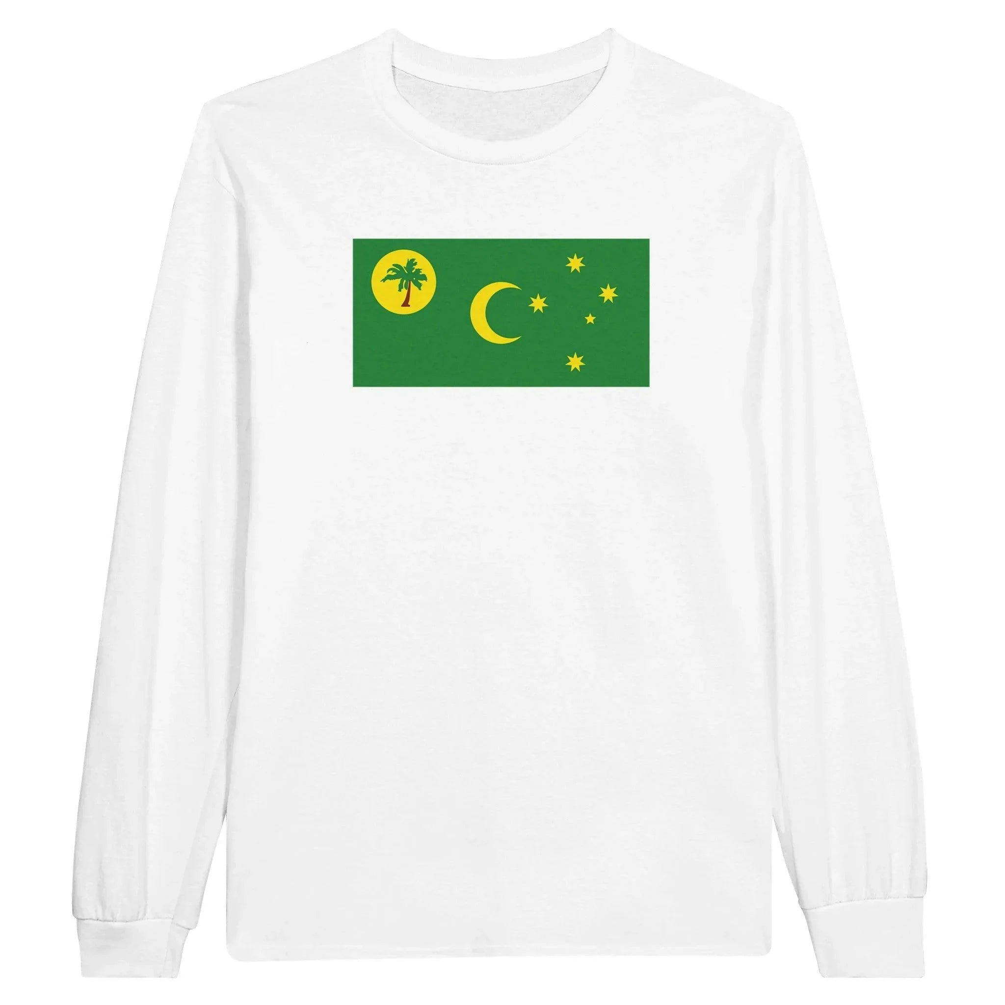 T-Shirt À Manches Longues – Drapeau Îles Cocos – Imprimé – Coton Mélangé