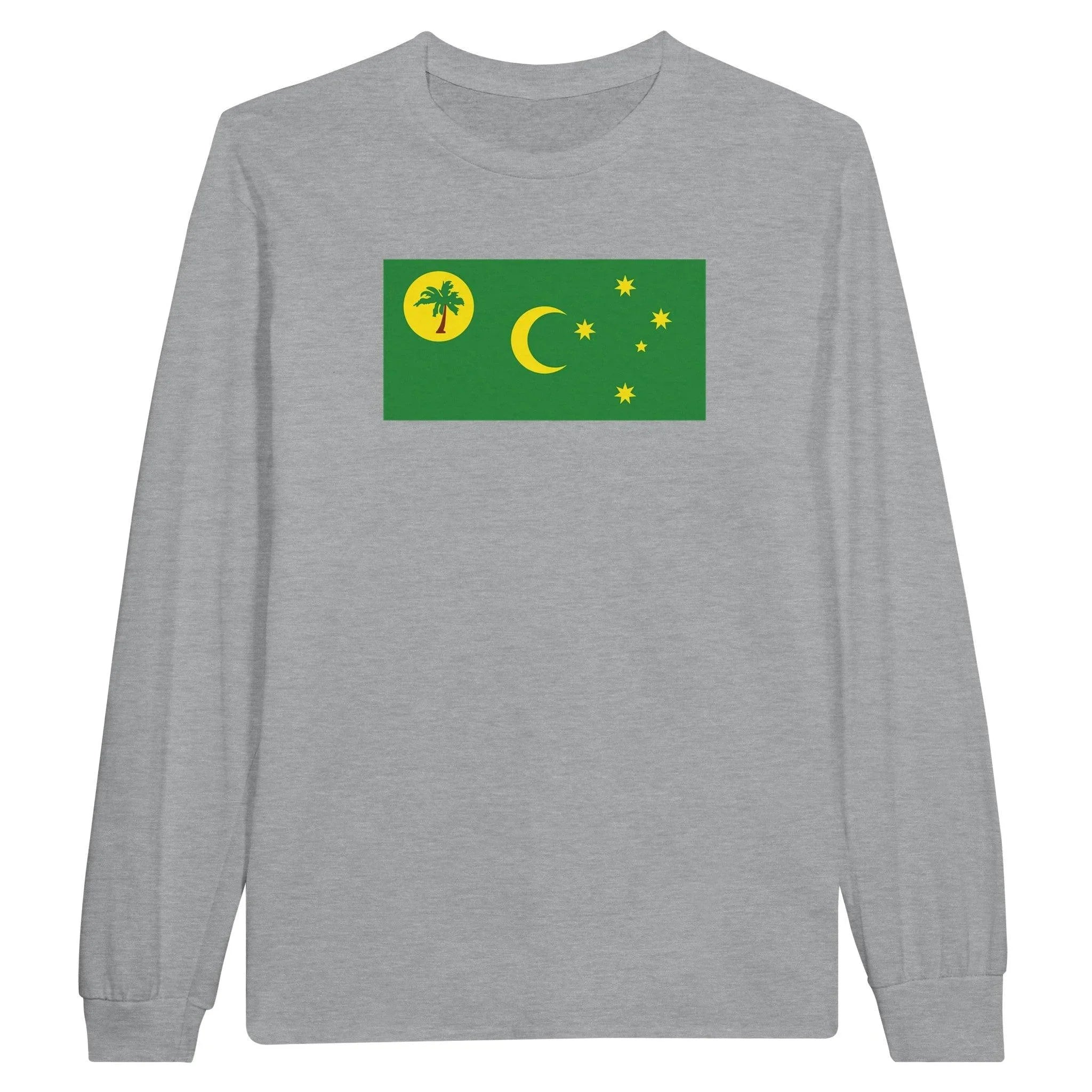 T-Shirt À Manches Longues – Drapeau Îles Cocos – Imprimé – Coton Mélangé