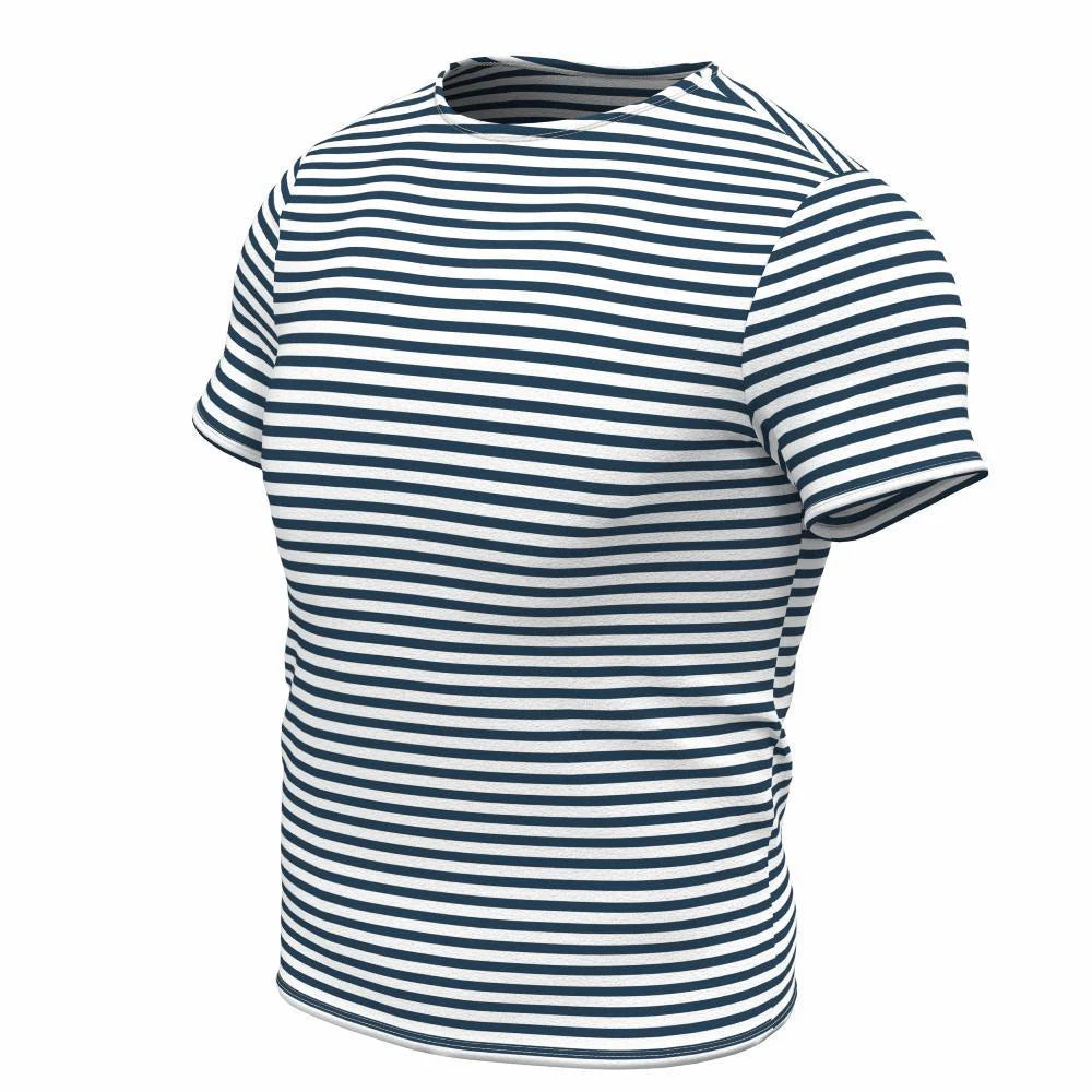 Dark Blue Sailor Tshirt Striped Short Sleeved Telnyashka Тельняшка (L)