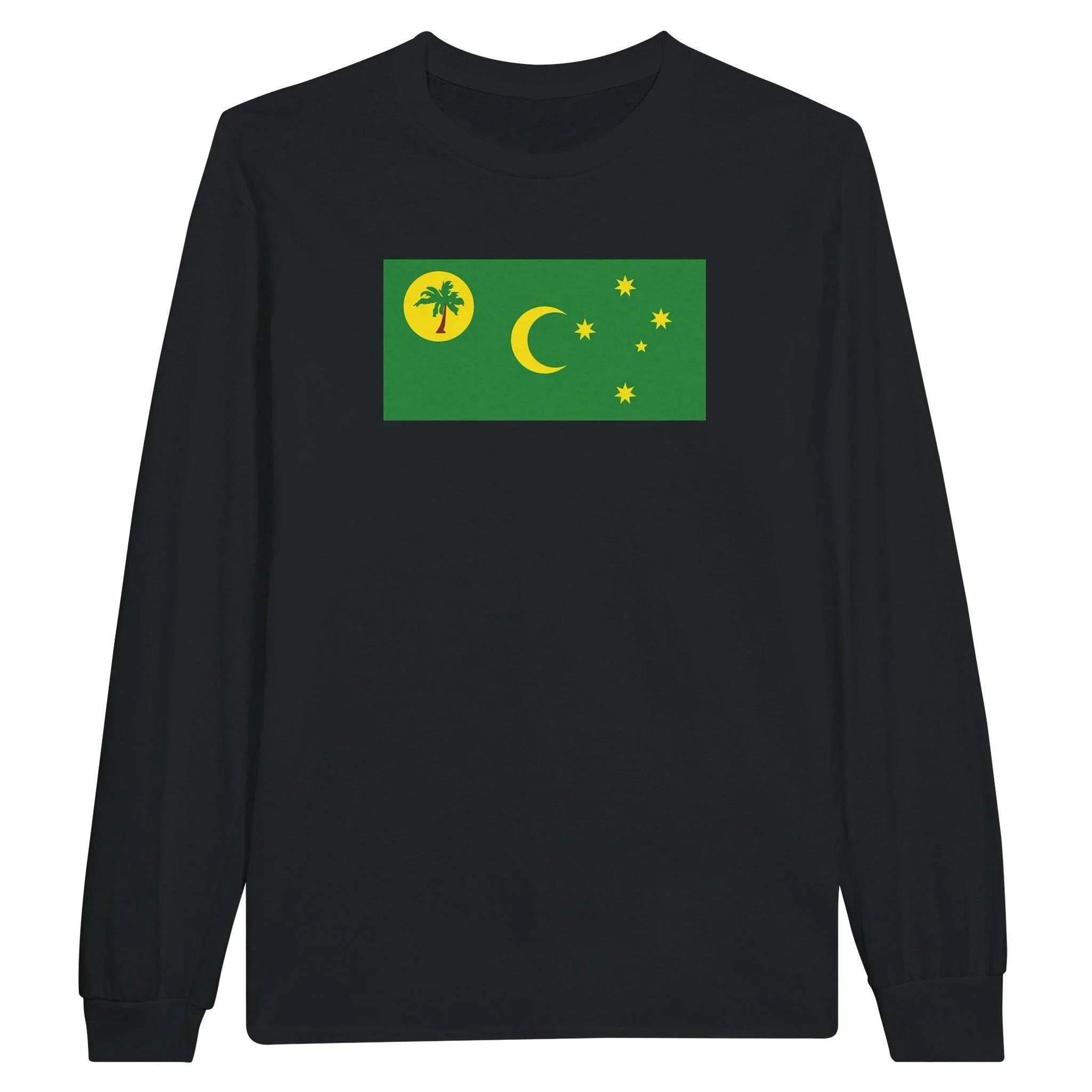 T-Shirt À Manches Longues – Drapeau Îles Cocos – Imprimé – Coton Mélangé