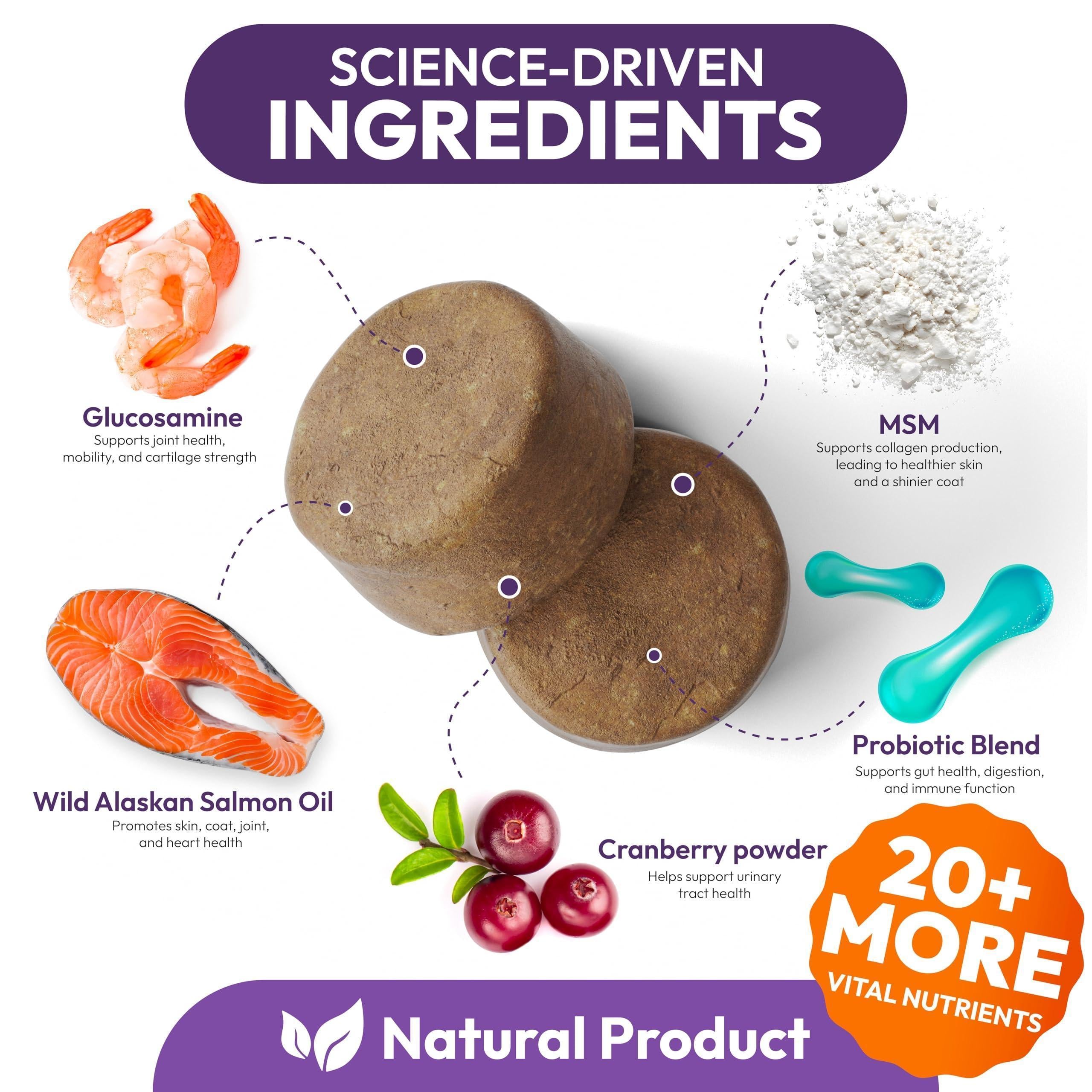 Dog Multivitamin Chewable Vitamins Supplements with Glucosamine 170 Chews Hip