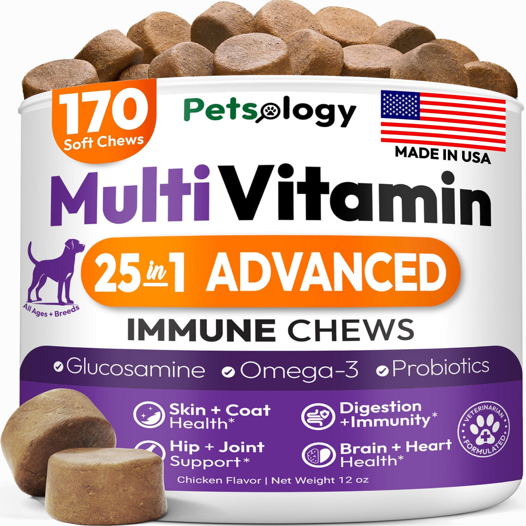 Dog Multivitamin Chewable Vitamins Supplements with Glucosamine 170 Chews Hip